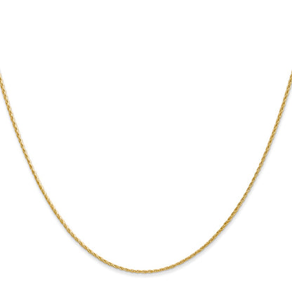 14K Yellow Gold 1mm Round Parisian Wheat With Lobster Clasp Chain Necklace
