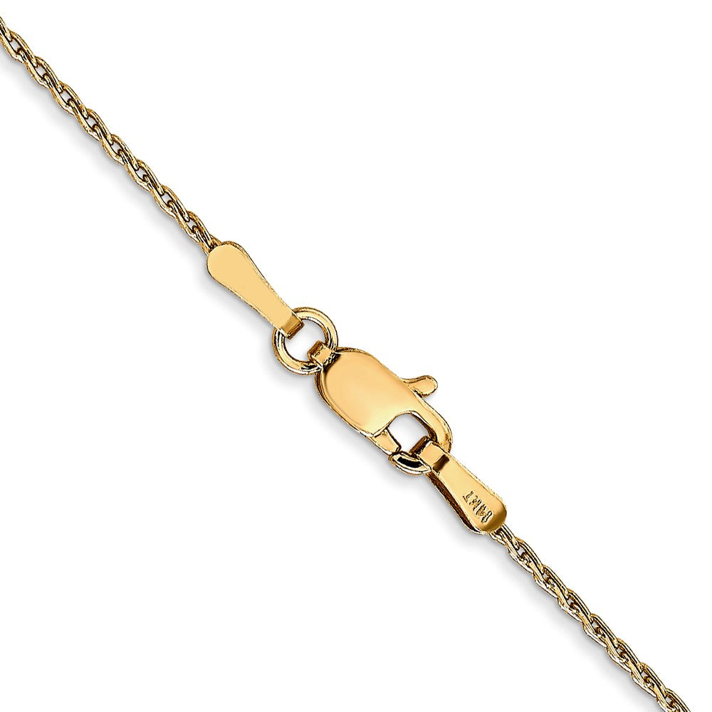 14K Yellow Gold 1mm Round Parisian Wheat With Lobster Clasp Chain Necklace