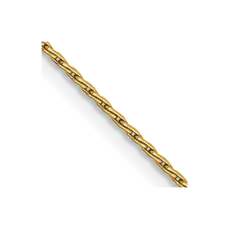 14K Yellow Gold 1mm Round Parisian Wheat With Lobster Clasp Chain Necklace