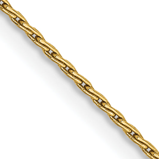 14K Yellow Gold 20 Inch 1mm Round Parisian Wheat With Lobster Clasp Chain Necklace