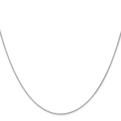 14K White Gold .7mm Round Parisian Wheat With Lobster Clasp Chain Necklace