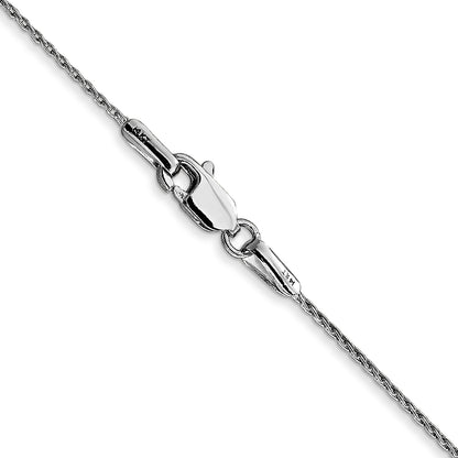 14K White Gold 24 Inch .7mm Round Parisian Wheat With Lobster Clasp Chain Necklace