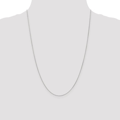 14K White Gold 24 Inch .7mm Round Parisian Wheat With Lobster Clasp Chain Necklace