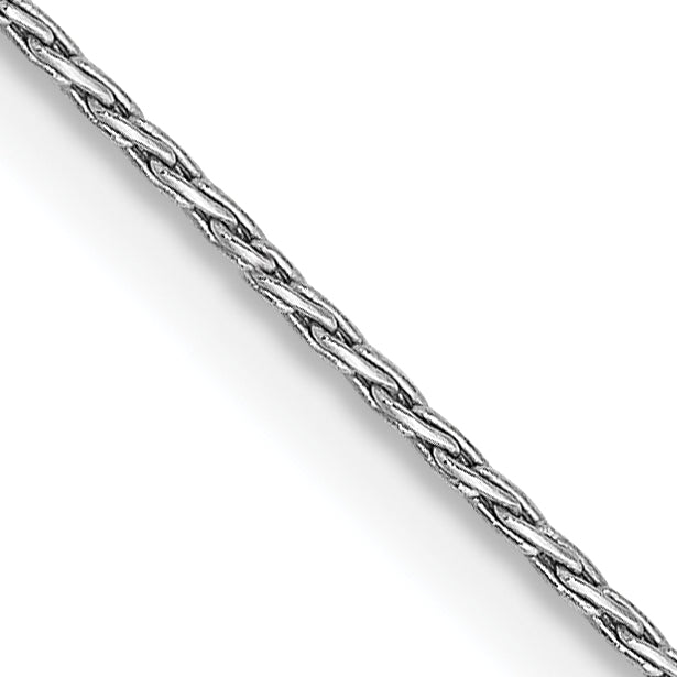 14K White Gold 24 Inch .7mm Round Parisian Wheat With Lobster Clasp Chain Necklace