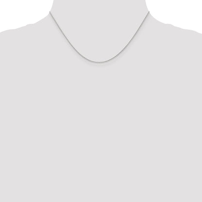 14K White Gold 16 Inch 1mm Round Parisian Wheat With Lobster Clasp Chain Necklace