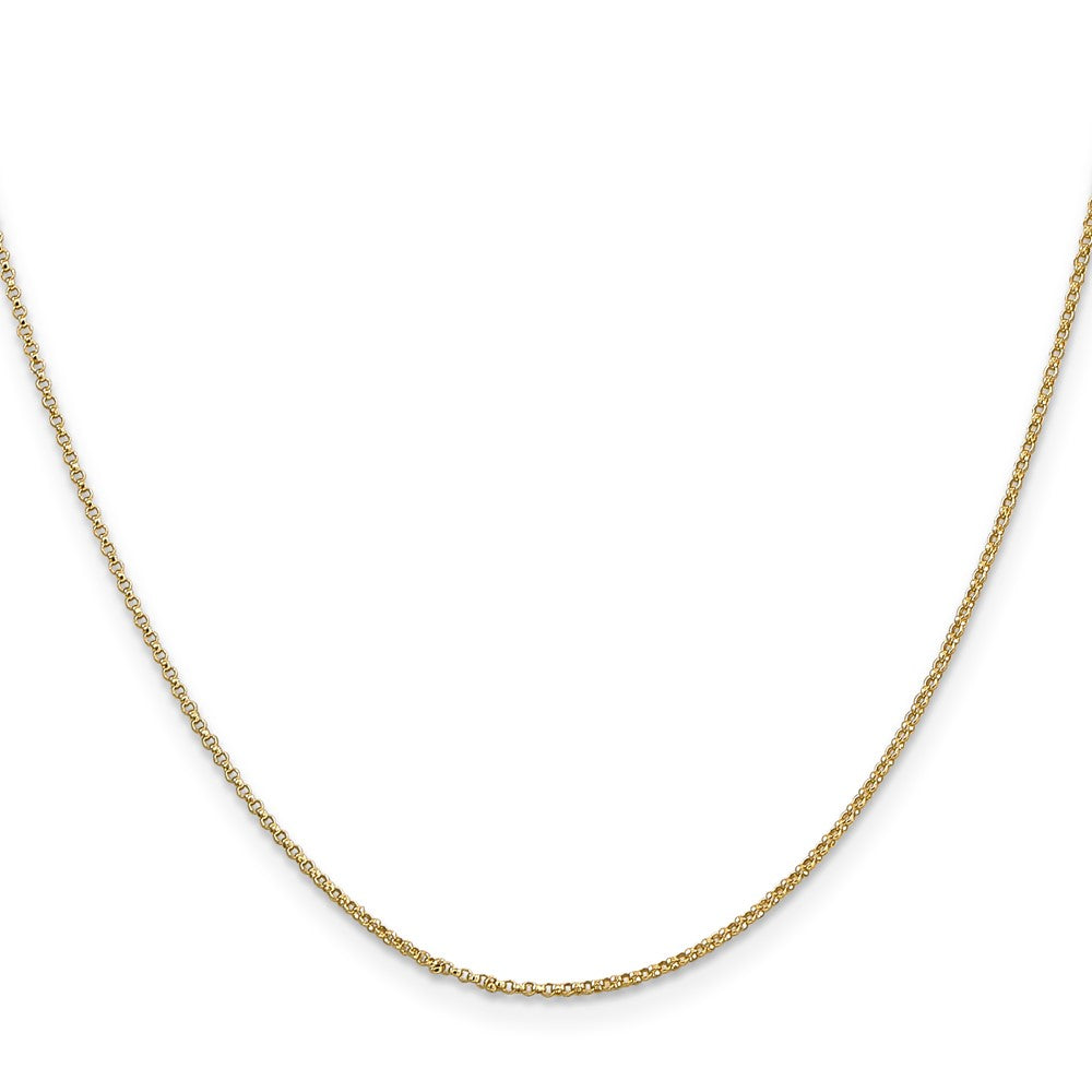 14K Yellow Gold 16 Inch 1.15mm Rolo With Lobster Clasp Pendant Chain Necklace