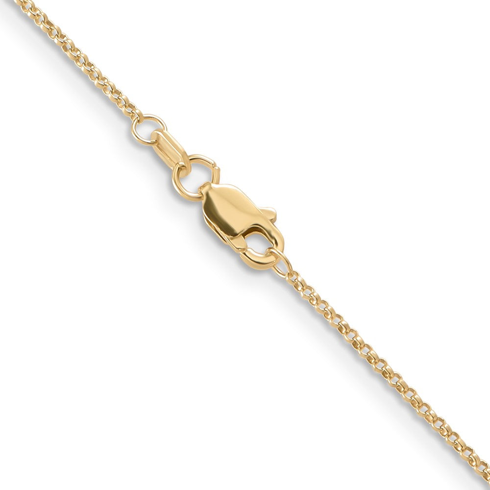 14K Yellow Gold 16 Inch 1.15mm Rolo With Lobster Clasp Pendant Chain Necklace