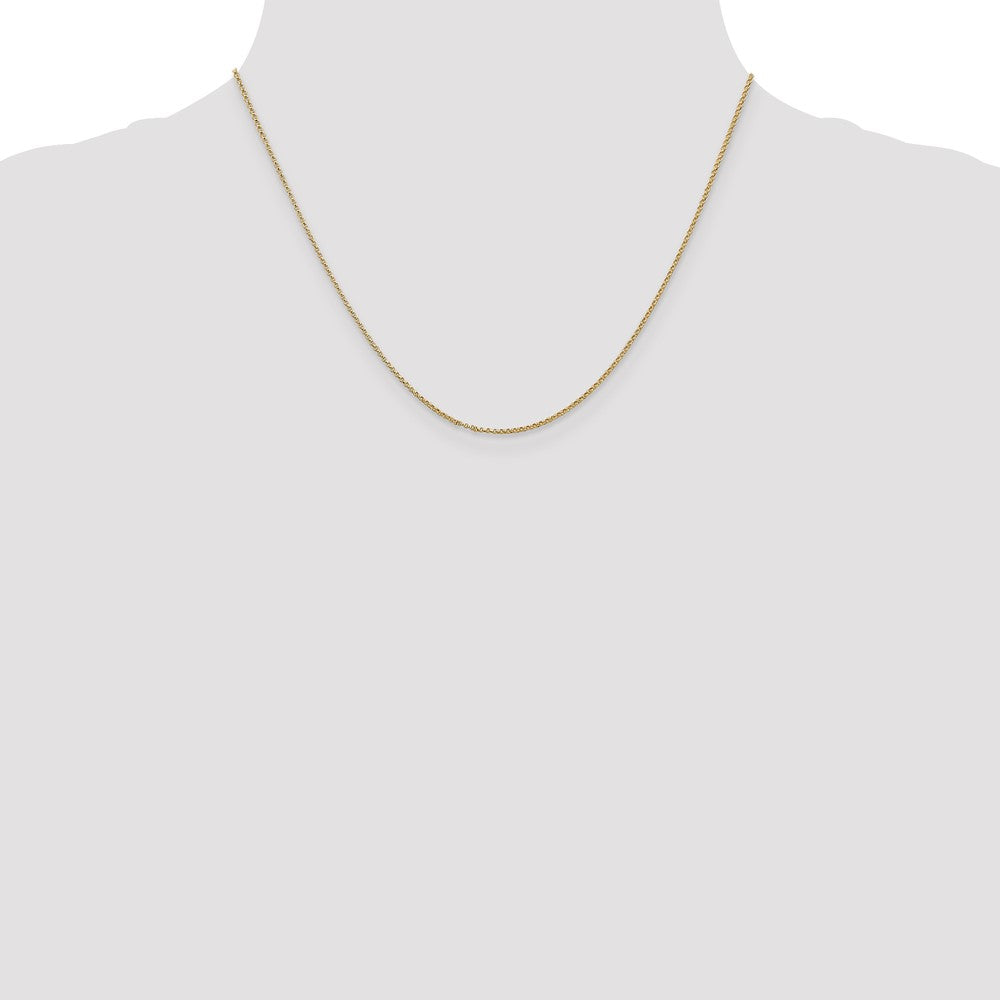 14K Yellow Gold 1.15mm Rolo With Lobster Clasp Pendant Chain Necklace