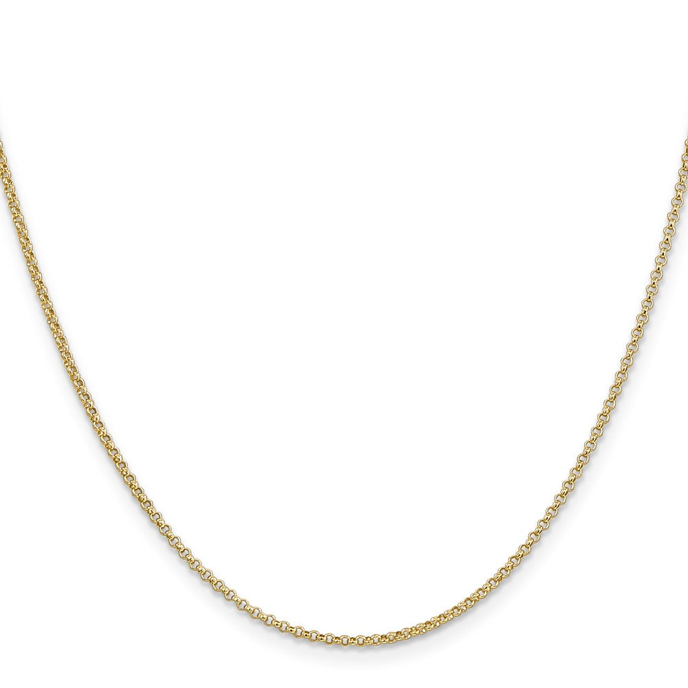 22 Inch 14K 1.55mm Rolo Pendant Chain Necklace