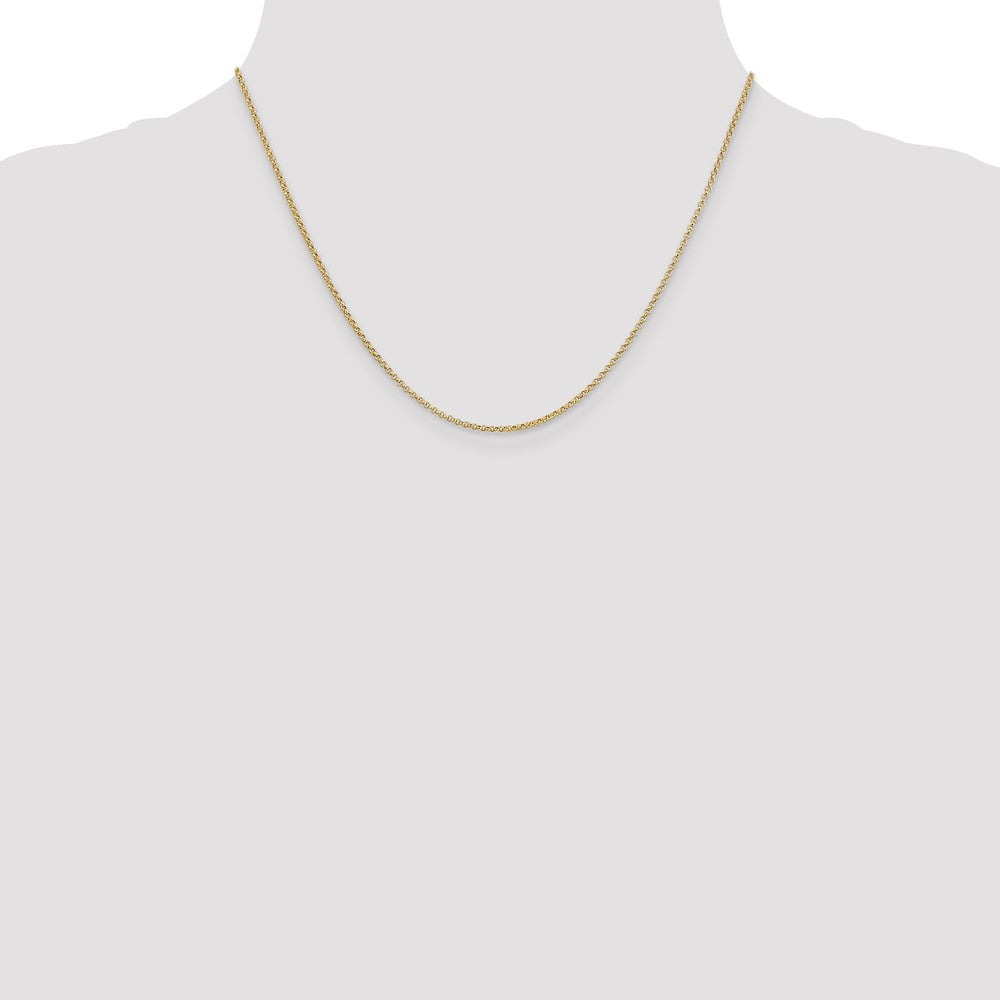 14K Yellow Gold 1.55mm Rolo With Lobster Clasp Pendant Chain Necklace