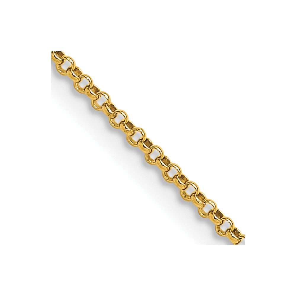 22 Inch 14K 1.55mm Rolo Pendant Chain Necklace