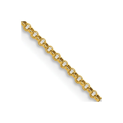22 Inch 14K 1.55mm Rolo Pendant Chain Necklace