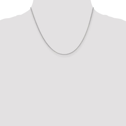 14K White Gold 1.55mm Rolo With Lobster Clasp Pendant Chain Necklace