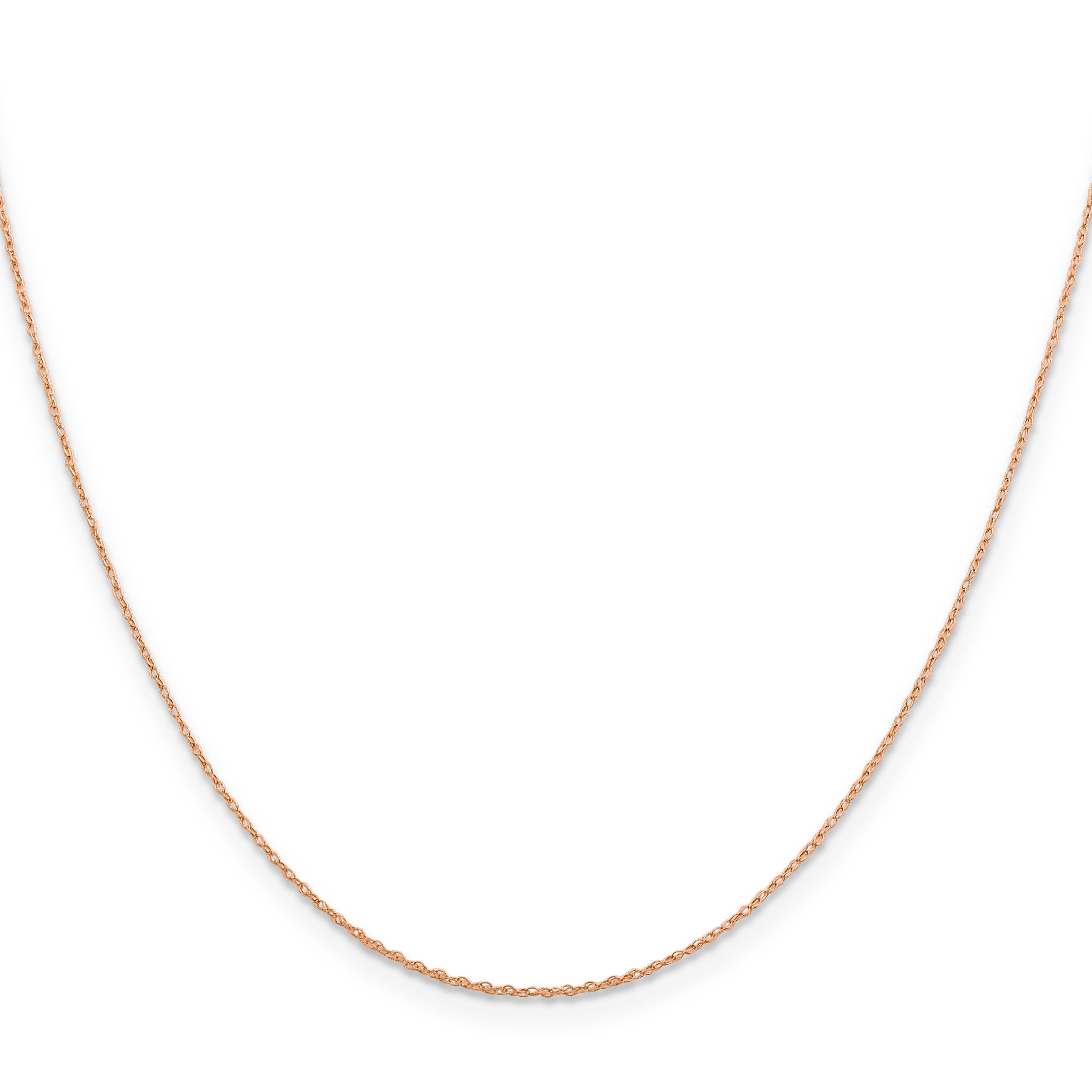 14K Rose Gold 20 Inch .5mm Baby Rope With Spring Ring Clasp Chain