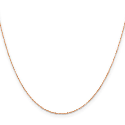 14K Rose Gold 20 Inch .5mm Baby Rope With Spring Ring Clasp Chain
