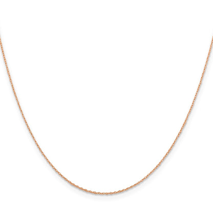 14K Rose Gold .5mm Baby Rope With Spring Ring Clasp Chain Necklace