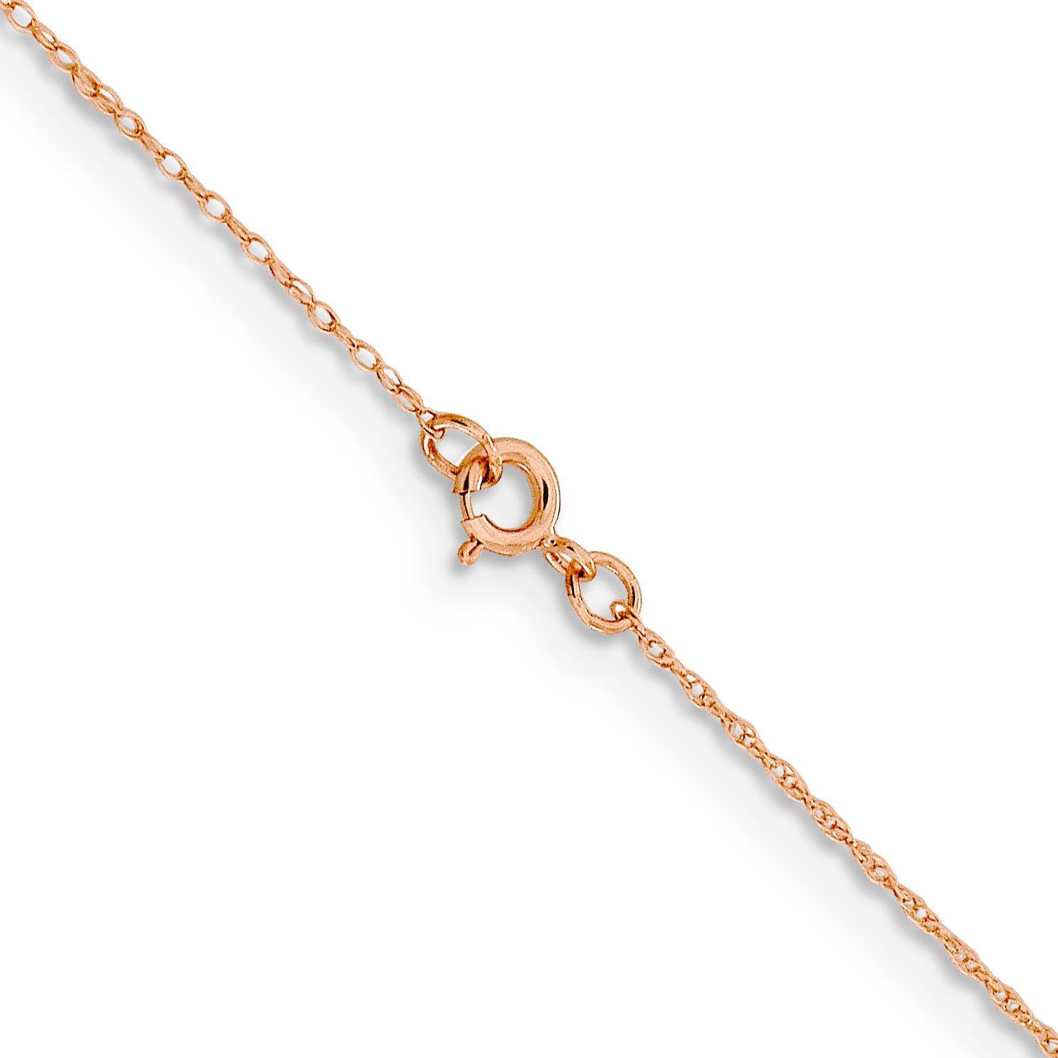 14K Rose Gold 20 Inch .5mm Baby Rope With Spring Ring Clasp Chain