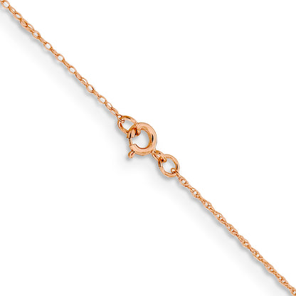 14K Rose Gold 20 Inch .5mm Baby Rope With Spring Ring Clasp Chain