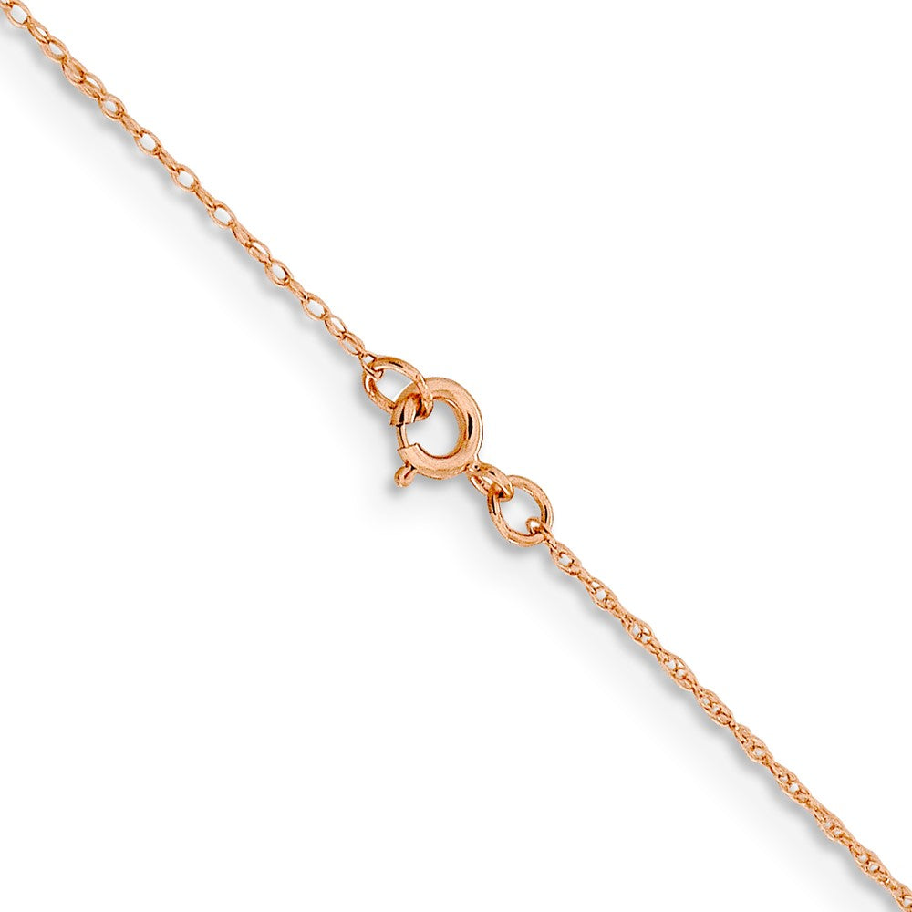 14K Rose Gold .5mm Baby Rope With Spring Ring Clasp Chain Necklace