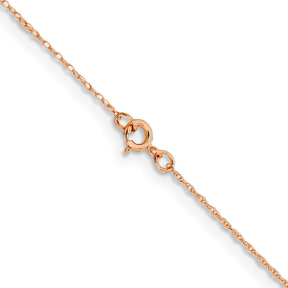 14K Rose Gold .5mm Baby Rope With Spring Ring Clasp Chain Necklace
