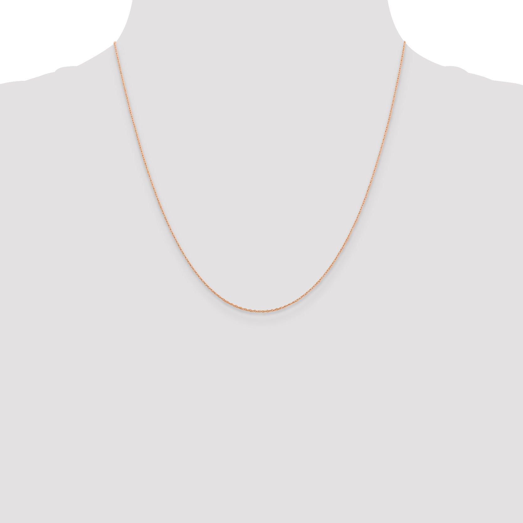 14K Rose Gold 20 Inch .5mm Baby Rope With Spring Ring Clasp Chain