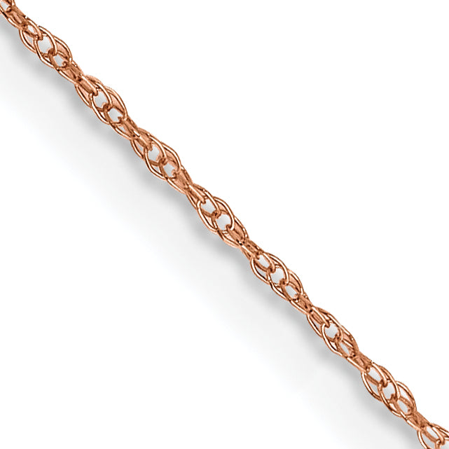 14K Rose Gold 20 Inch .5mm Baby Rope With Spring Ring Clasp Chain