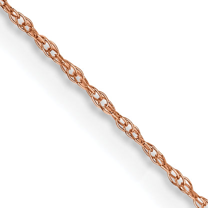 14K Rose Gold 20 Inch .5mm Baby Rope With Spring Ring Clasp Chain