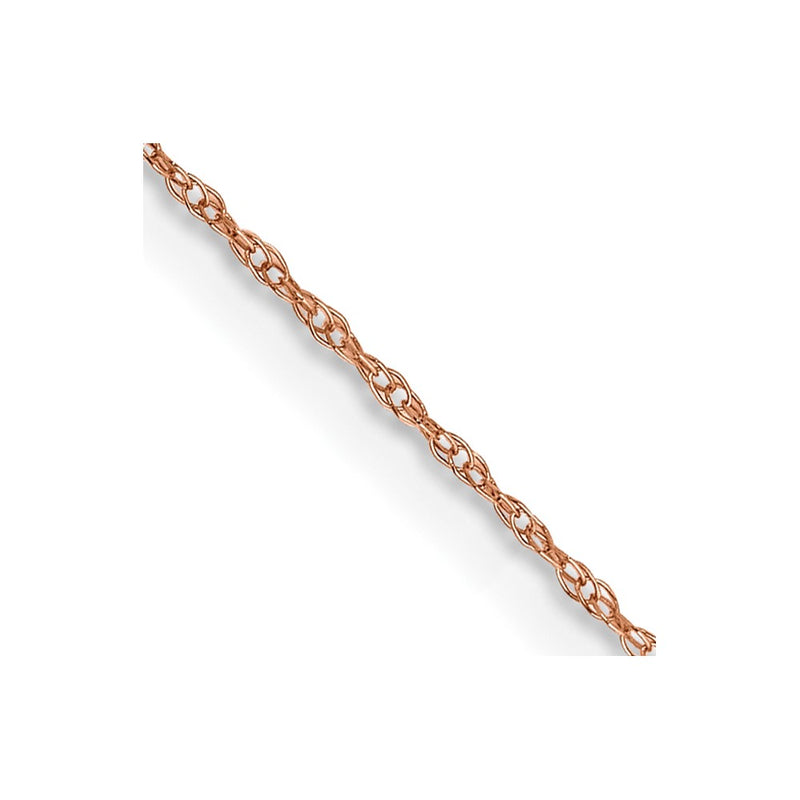 14K Rose Gold 20 Inch .5mm Baby Rope With Spring Ring Clasp Chain Necklace