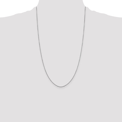 14K White Gold 26 Inch .9mm Diamond-Cut Round Open Link Cable With Lobster Clasp Chain