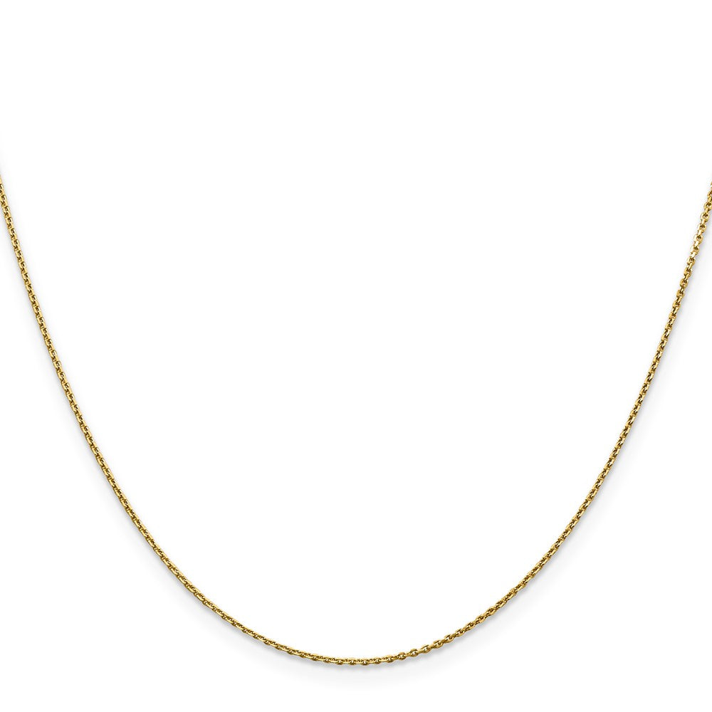 14K Yellow Gold .9mm Diamond-Cut Round Open Link Cable With Lobster Clasp Chain Necklace