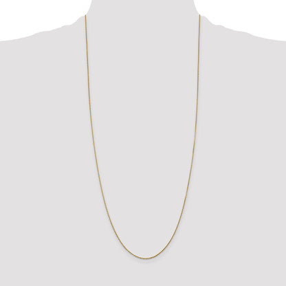 14K Yellow Gold 30 Inch .9mm Diamond-Cut Round Open Link Cable With Lobster Clasp Chain