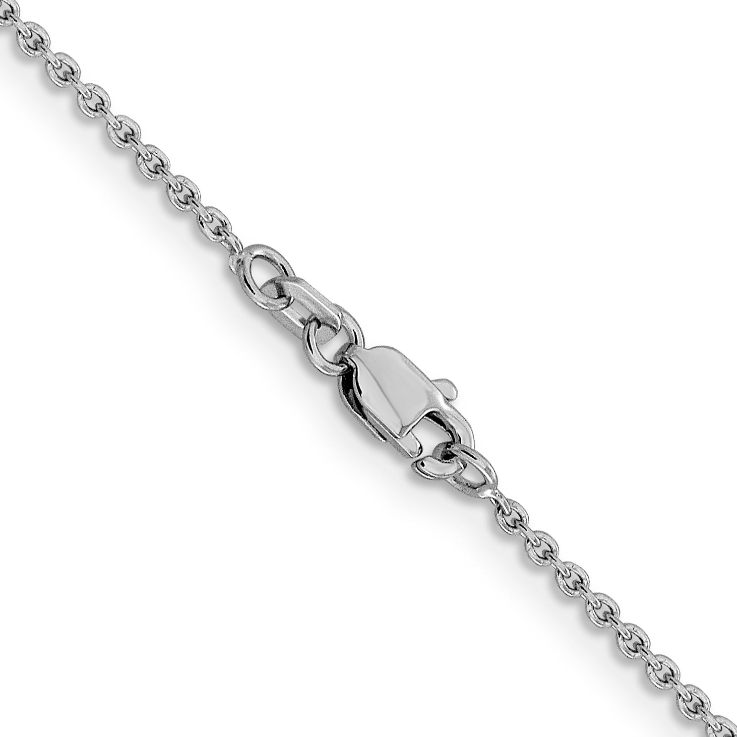 14K White Gold 24 inch 1.4mm Forzantine Cable with Lobster Clasp Chain Necklace
