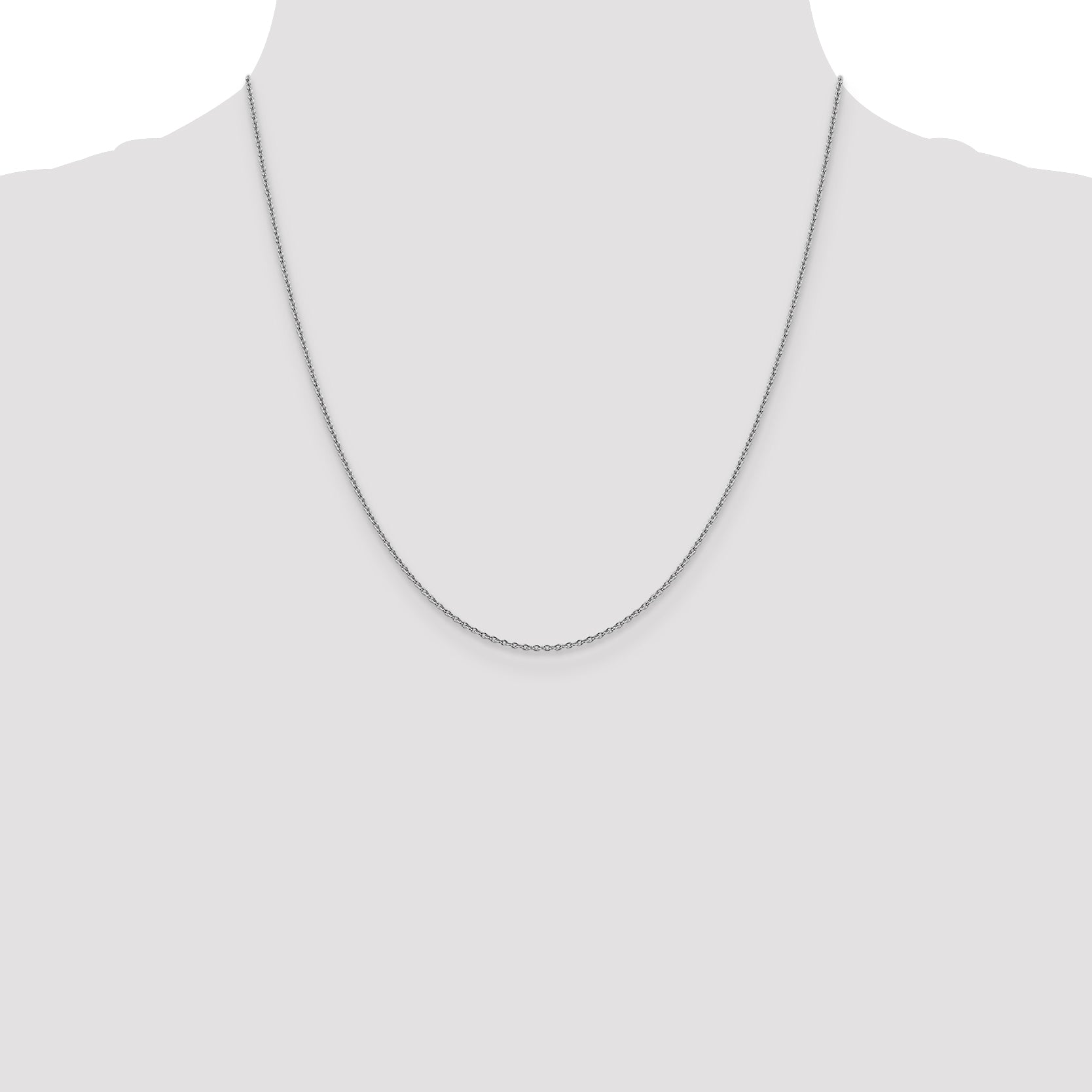 14K White Gold 20 inch 1.4mm Forzantine Cable with Lobster Clasp Chain Necklace
