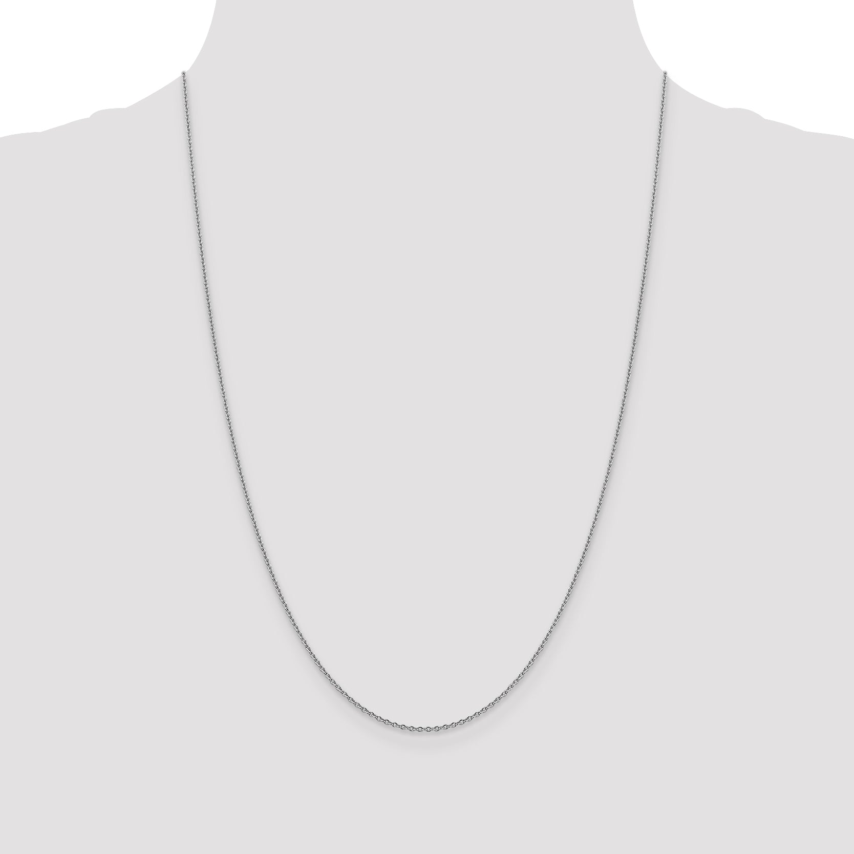 14K White Gold 24 inch 1.4mm Forzantine Cable with Lobster Clasp Chain Necklace