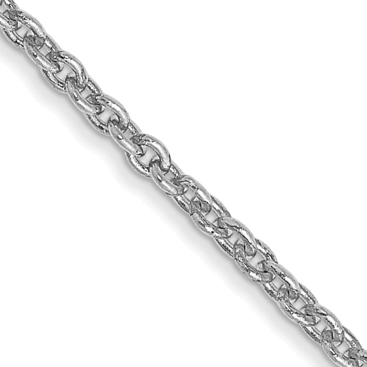 14K White Gold 24 inch 1.4mm Forzantine Cable with Lobster Clasp Chain Necklace