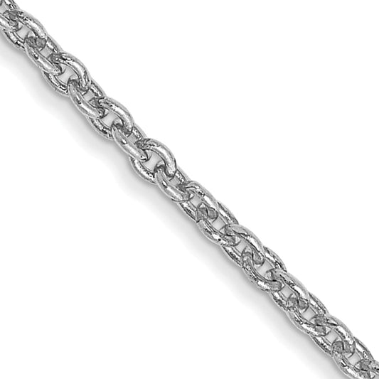 14K White Gold 24 inch 1.4mm Forzantine Cable with Lobster Clasp Chain Necklace