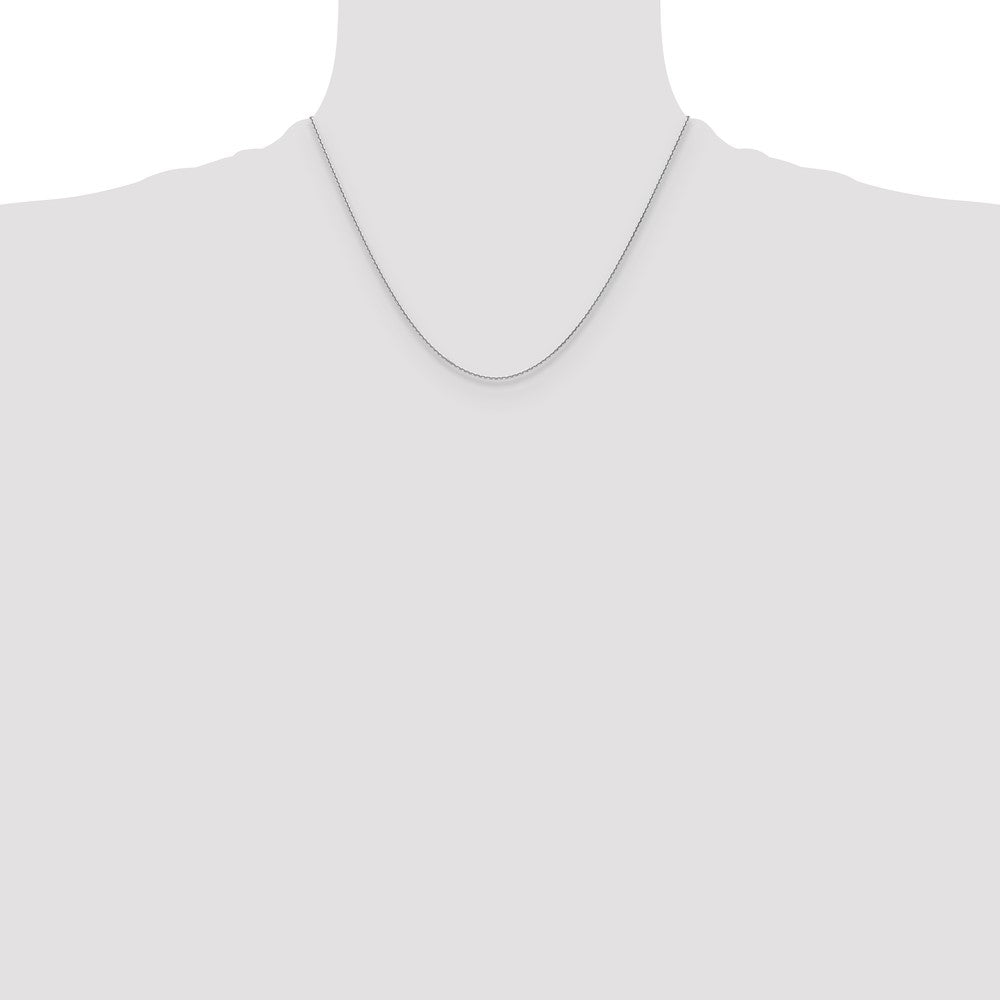 18 Inch 14K White Gold Wg 1.2mm D/C Cable Chain Necklace