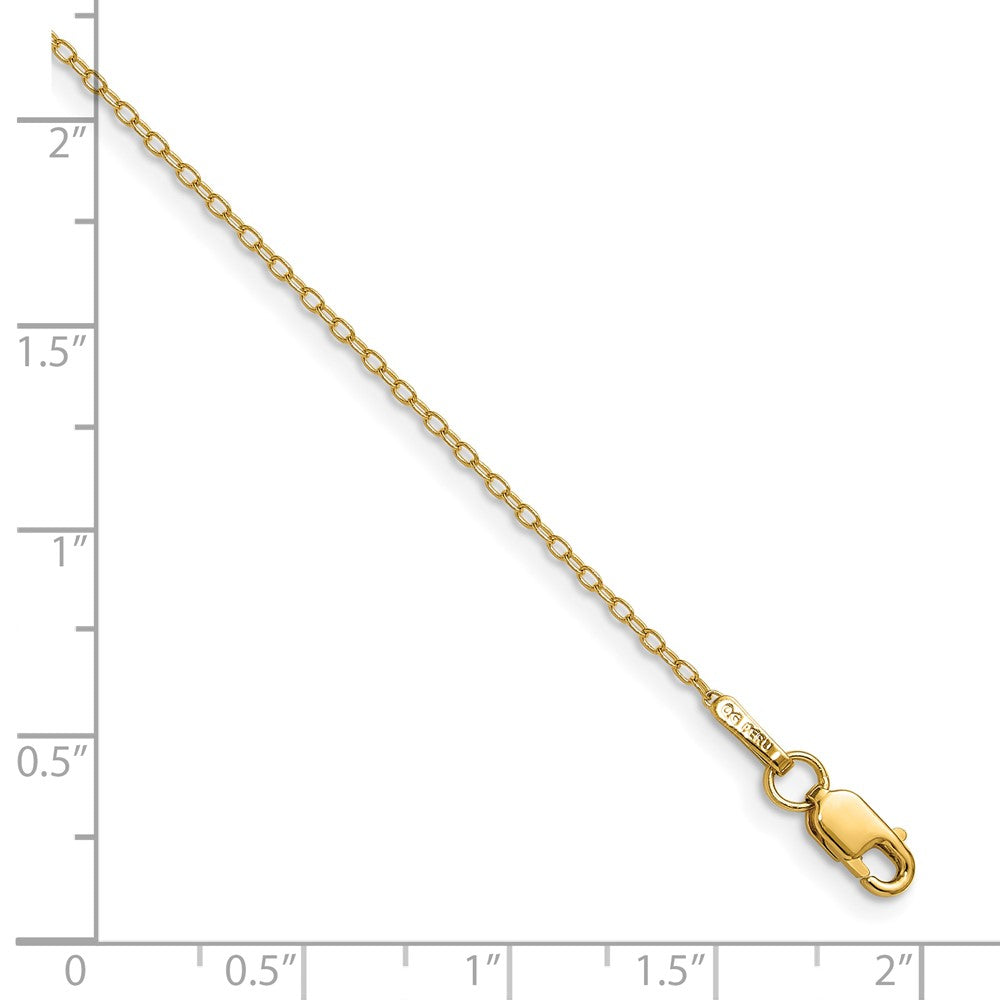 14K Yellow Gold .8mm Forzantine Cable Chain Anklet