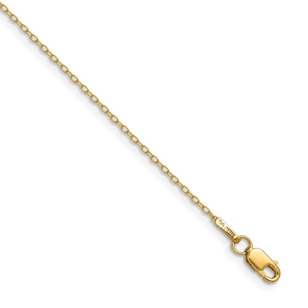 14K Yellow Gold .8mm Forzantine Cable Chain Anklet