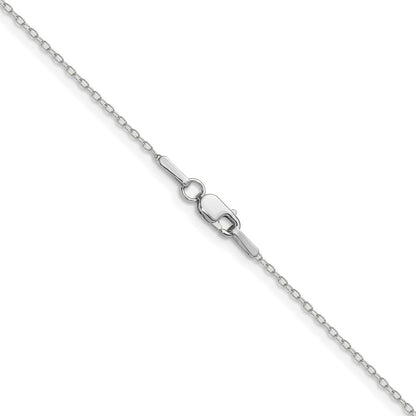 14k White Gold .8mm Forzantine Cable Chain Necklace