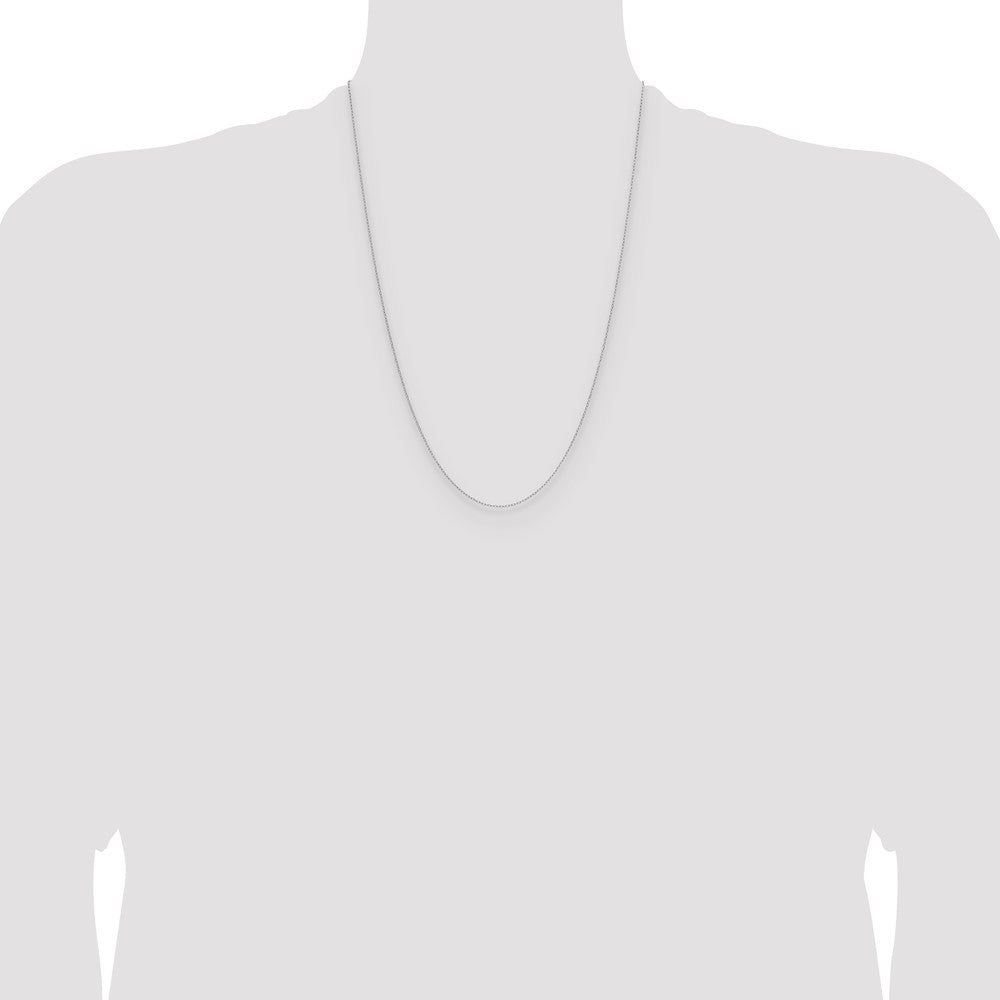 14k White Gold .8mm Forzantine Cable Chain Necklace