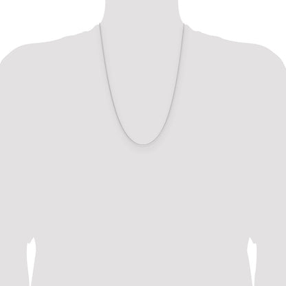 14k White Gold .8mm Forzantine Cable Chain Necklace