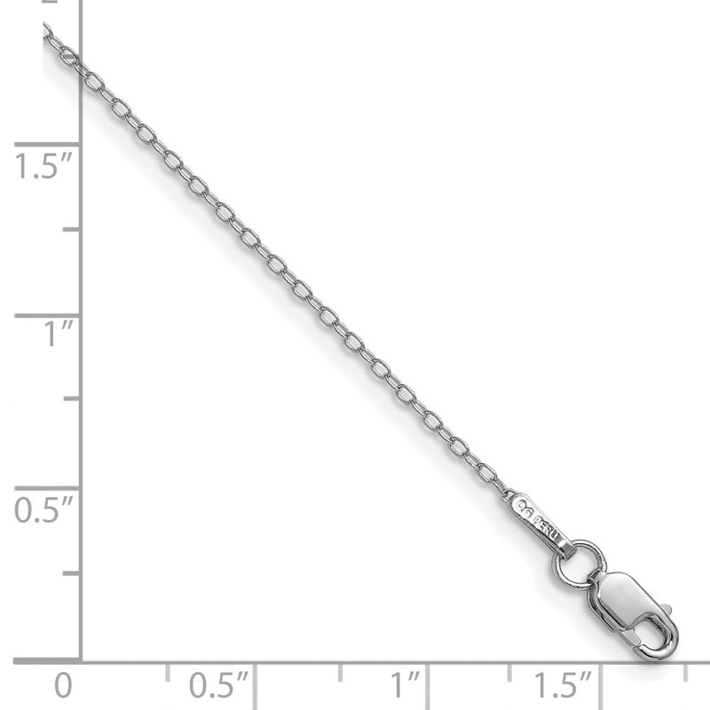 14K White Gold .8mm Forzantine Cable Chain Anklet