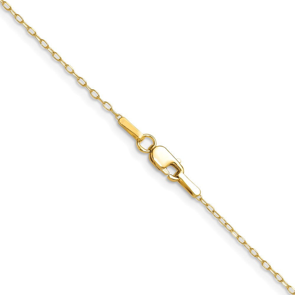 14k Yellow Gold .8mm D/C Forzantine Cable Chain Necklace