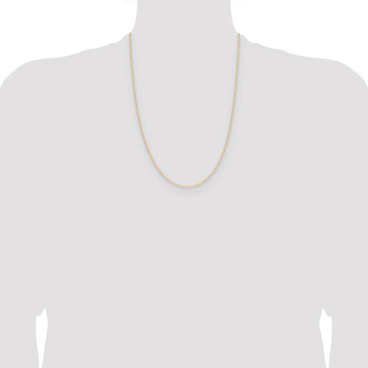 14k Yellow Gold .8mm D/C Forzantine Cable Chain Necklace