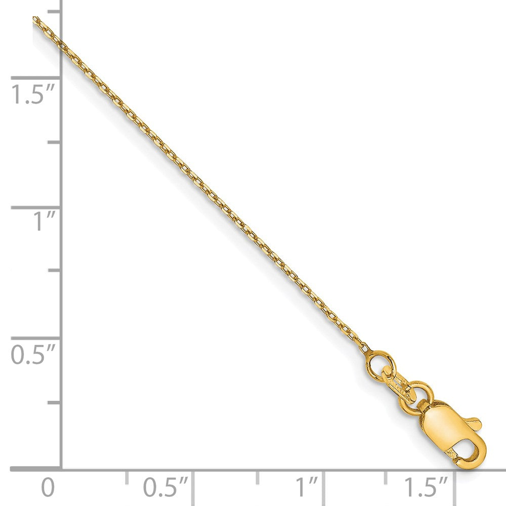 14K Yellow Gold .8mm D/c Forzantine Cable Chain Anklet