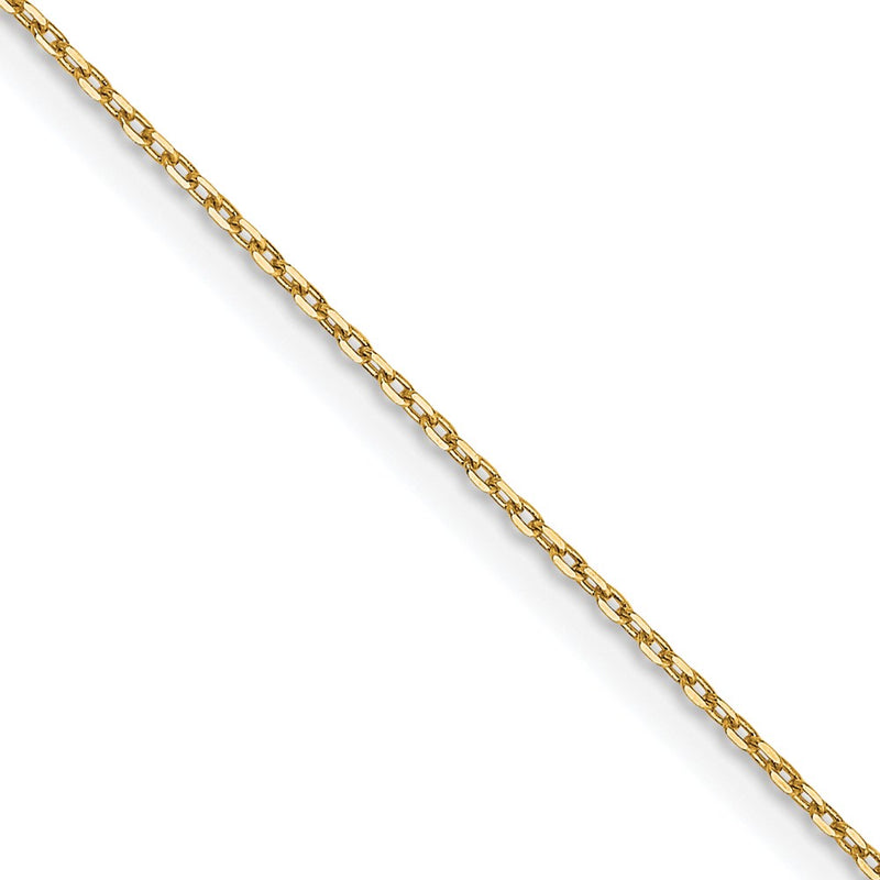 14k Yellow Gold .8mm D/C Forzantine Cable Chain Necklace
