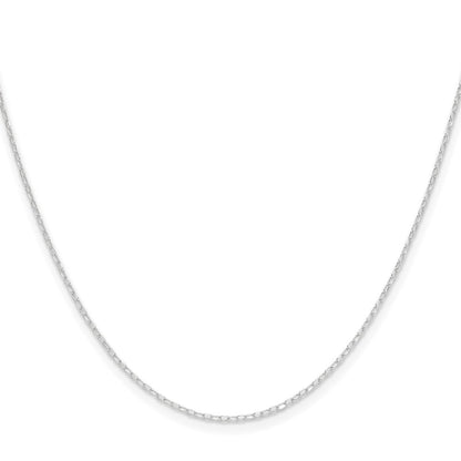 14k White Gold .8mm D/C Forzantine Cable Chain Necklace