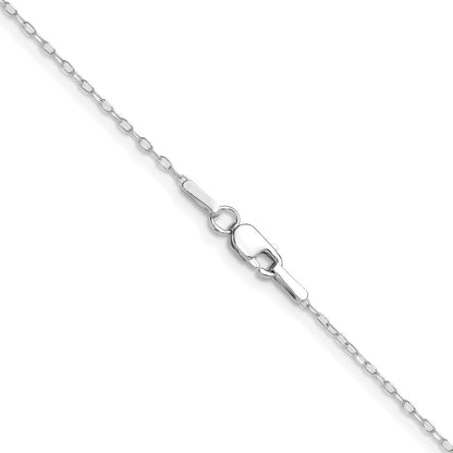 14k White Gold .8mm D/C Forzantine Cable Chain Necklace