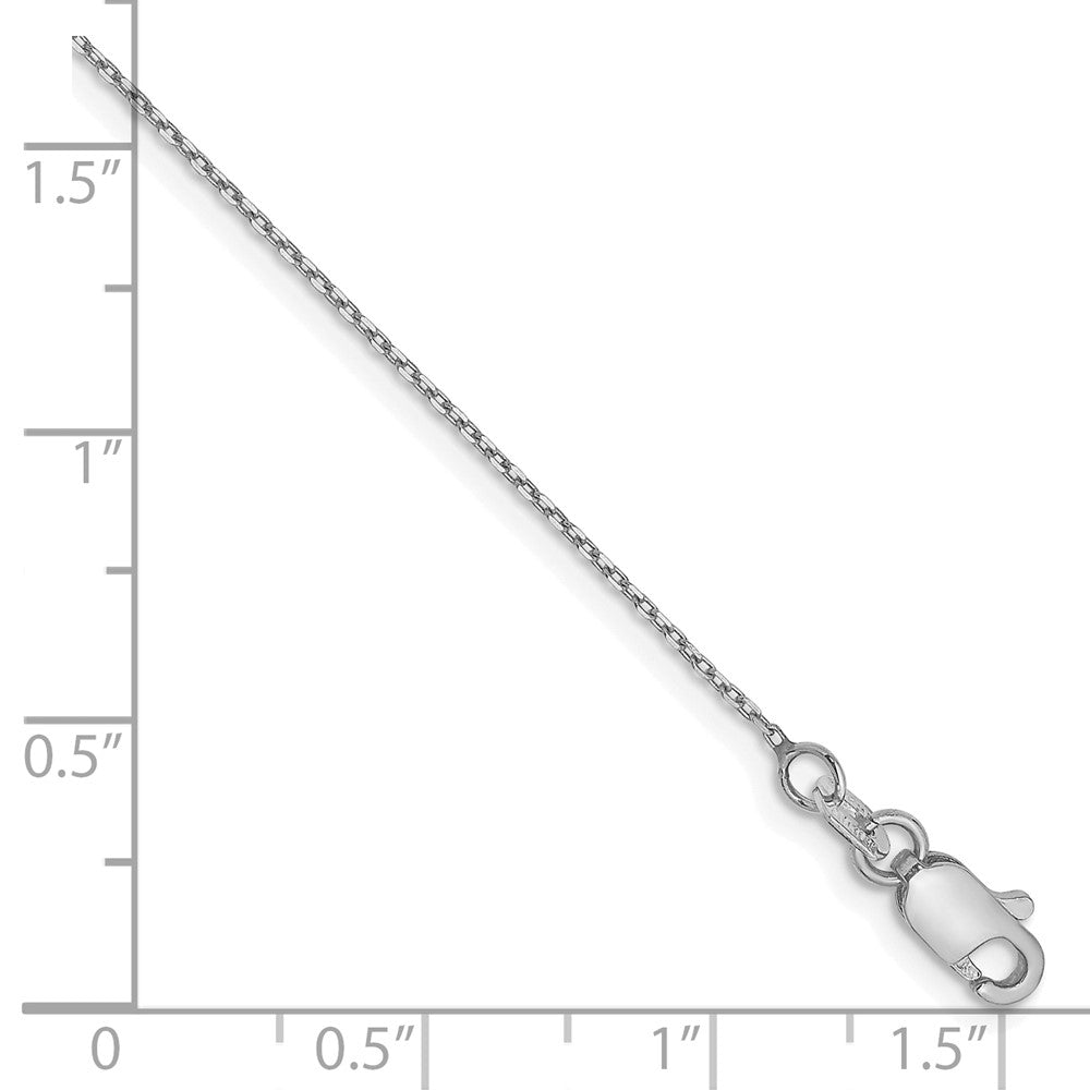 14K White Gold .8mm D/c Forzantine Cable Chain Anklet